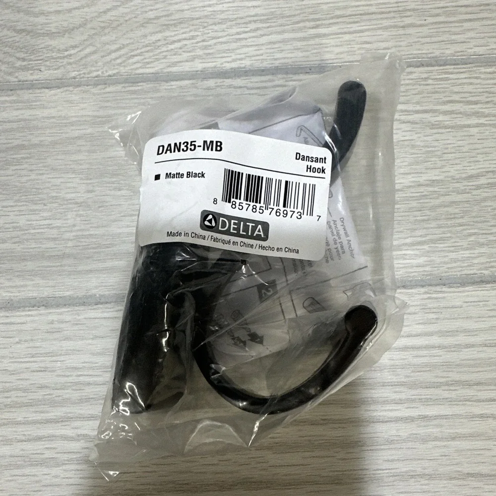 DELTA Dansant 1-PackTowel‎ Hooks Matte Black Double J